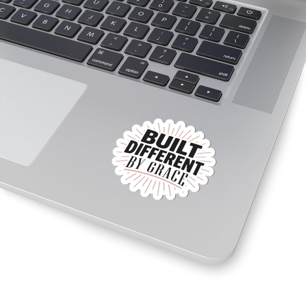 Built Different By Grace Kiss-Cut Stickers | faith streetwear, bold type