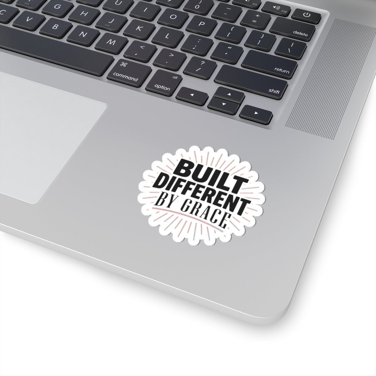 Built Different By Grace Kiss-Cut Stickers | faith streetwear, bold type