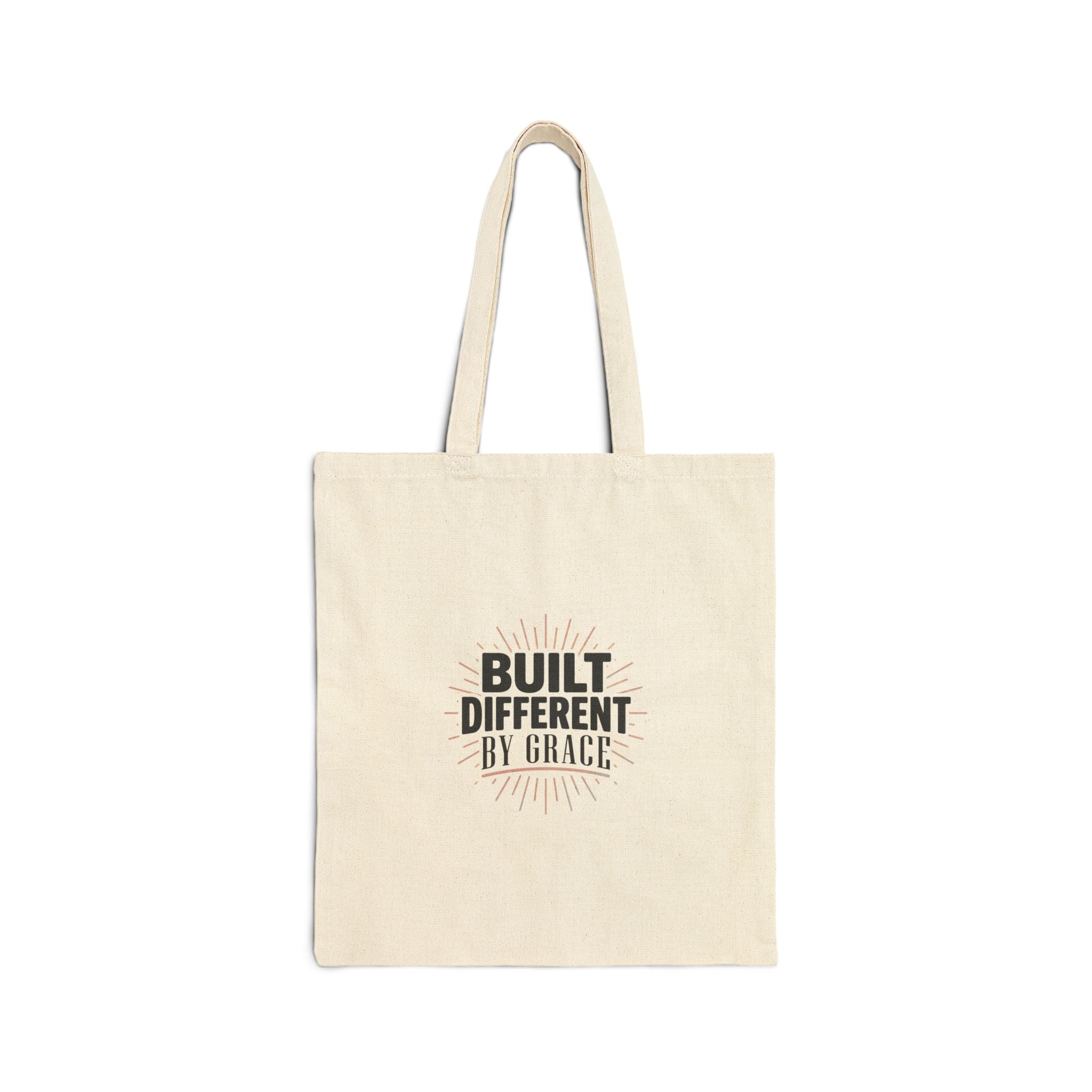 Built Different by Grace Tote | Christian Streetwear, Bold Type