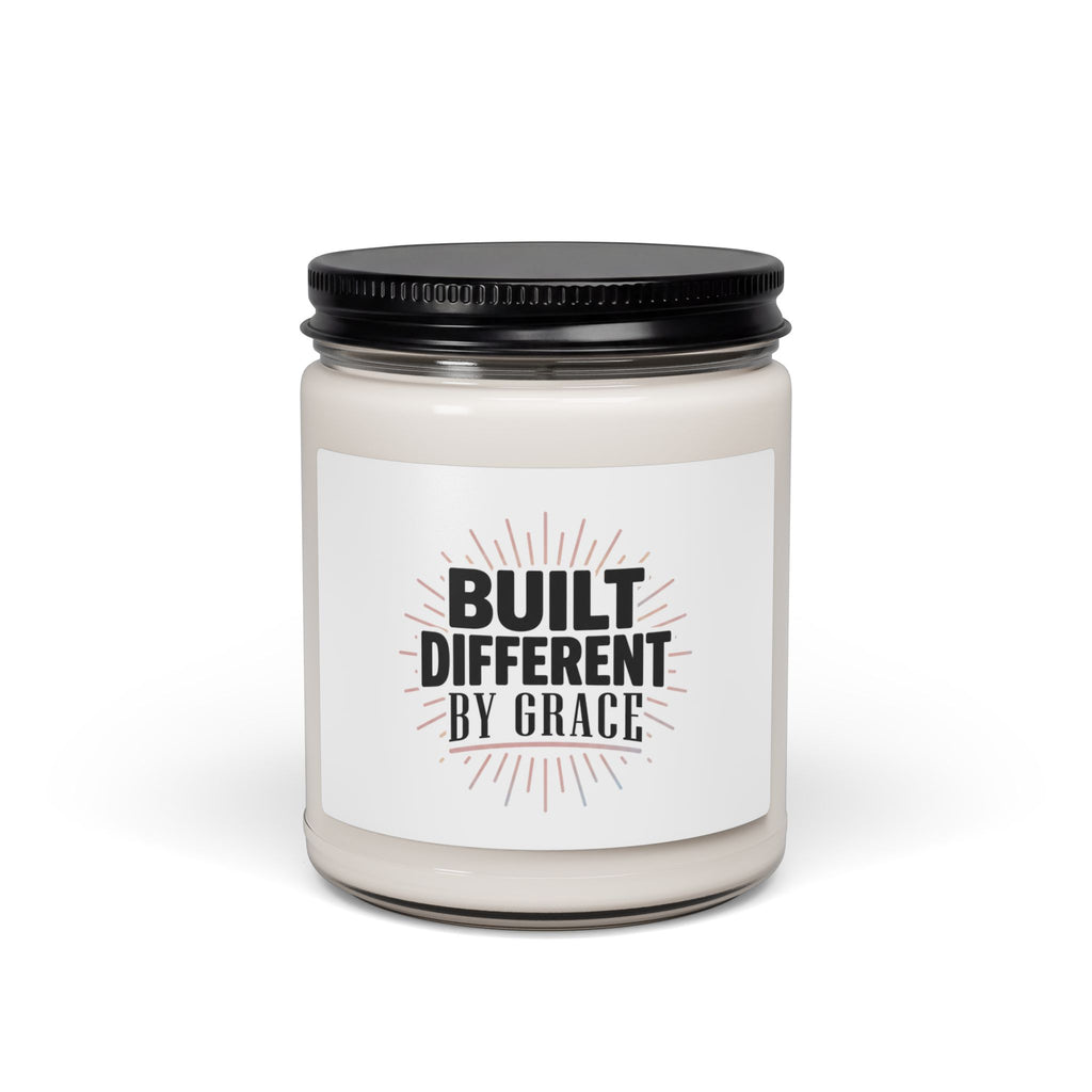 Built Different By Grace Candle | Christian Streetwear, Bold Type