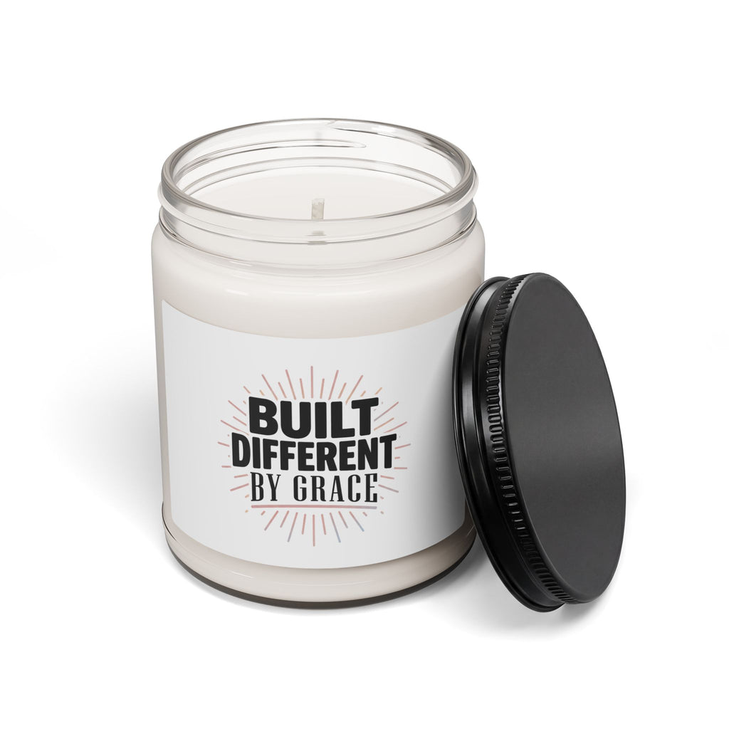 Built Different By Grace Candle | Christian Streetwear, Bold Type