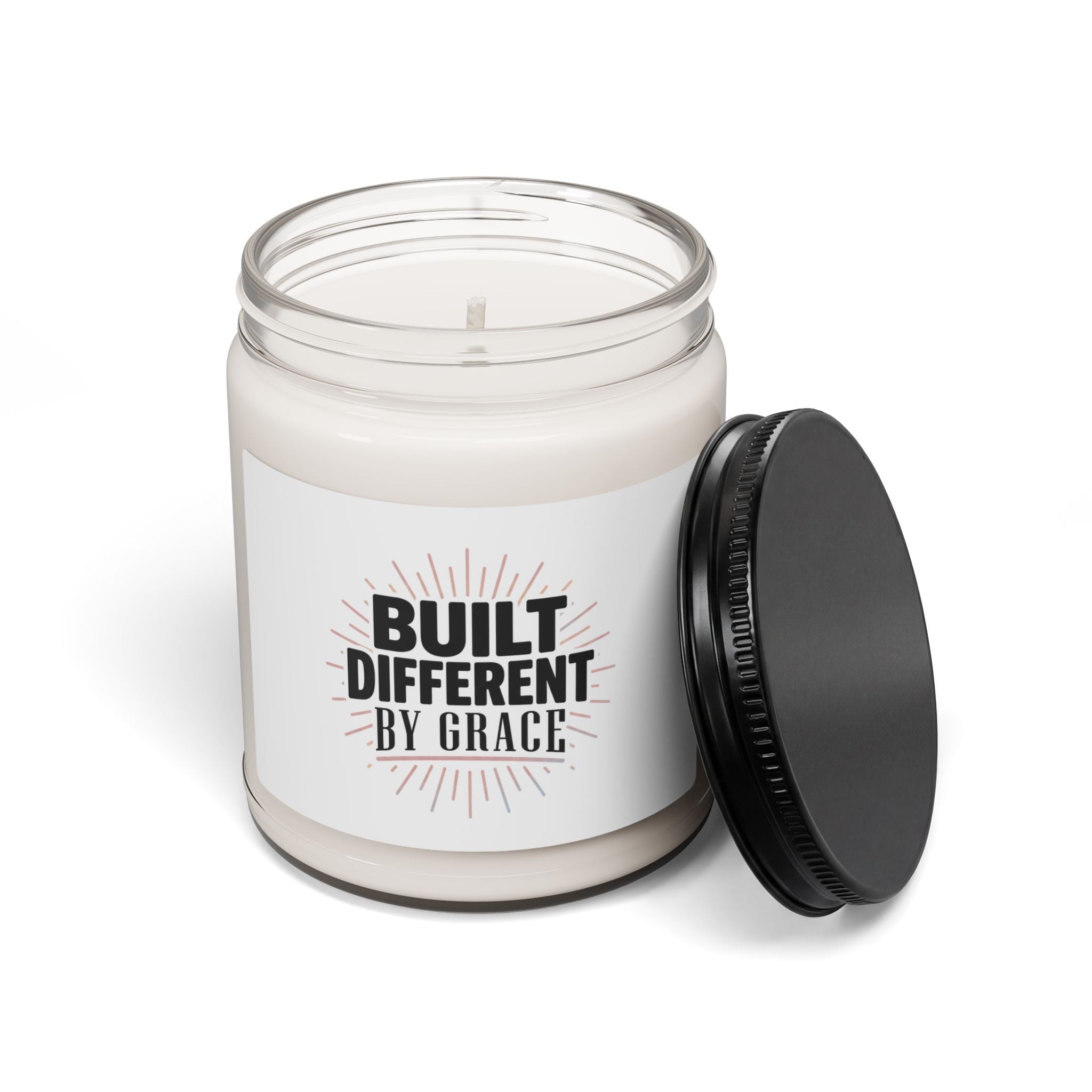 Built Different By Grace Candle | Christian Streetwear, Bold Type