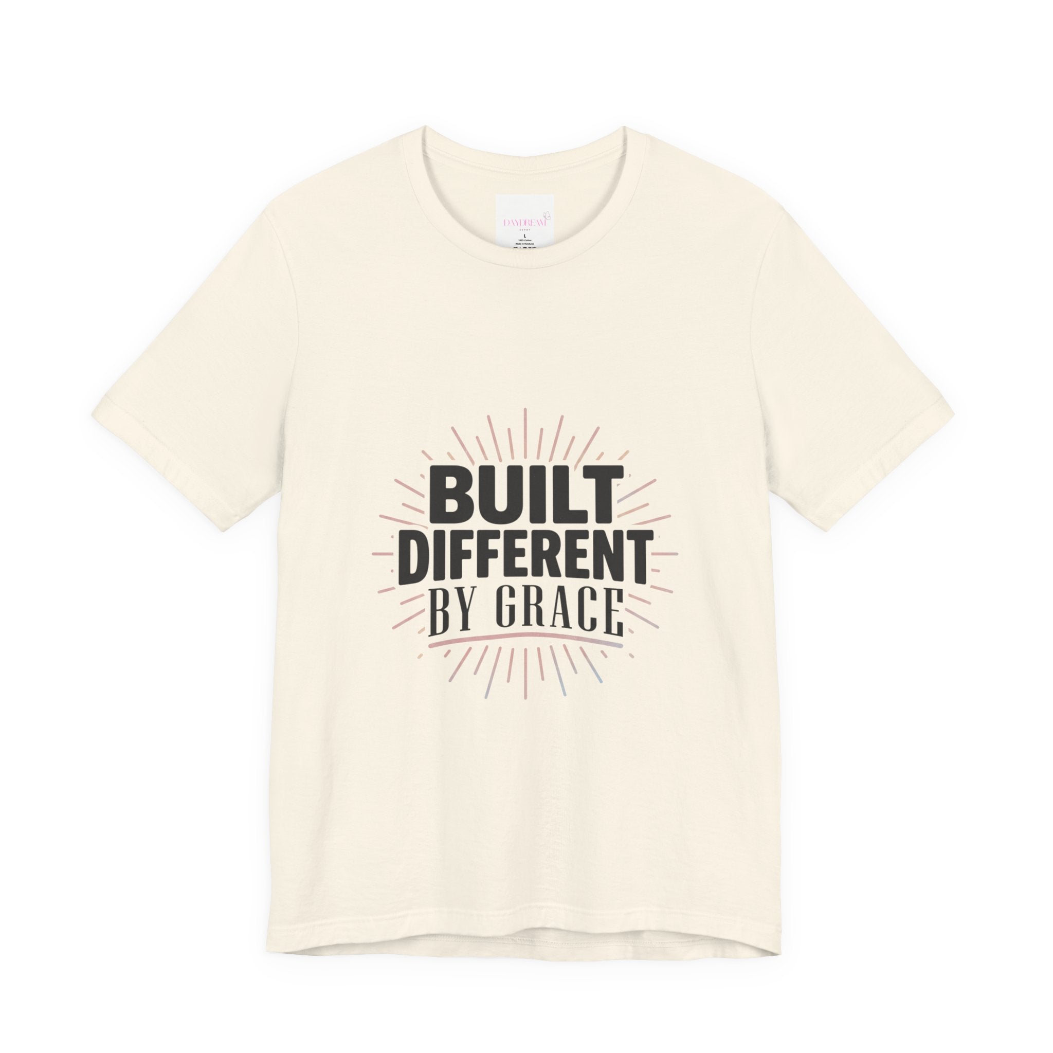 Built Different by Grace Tee | faith streetwear, bold type, washed vintage