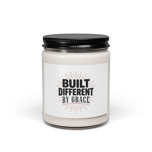 Built Different By Grace Candle | Christian Streetwear, Bold Type