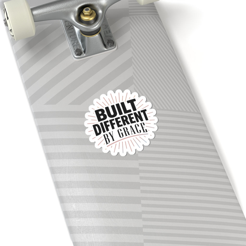 Built Different By Grace Kiss-Cut Stickers | faith streetwear, bold type