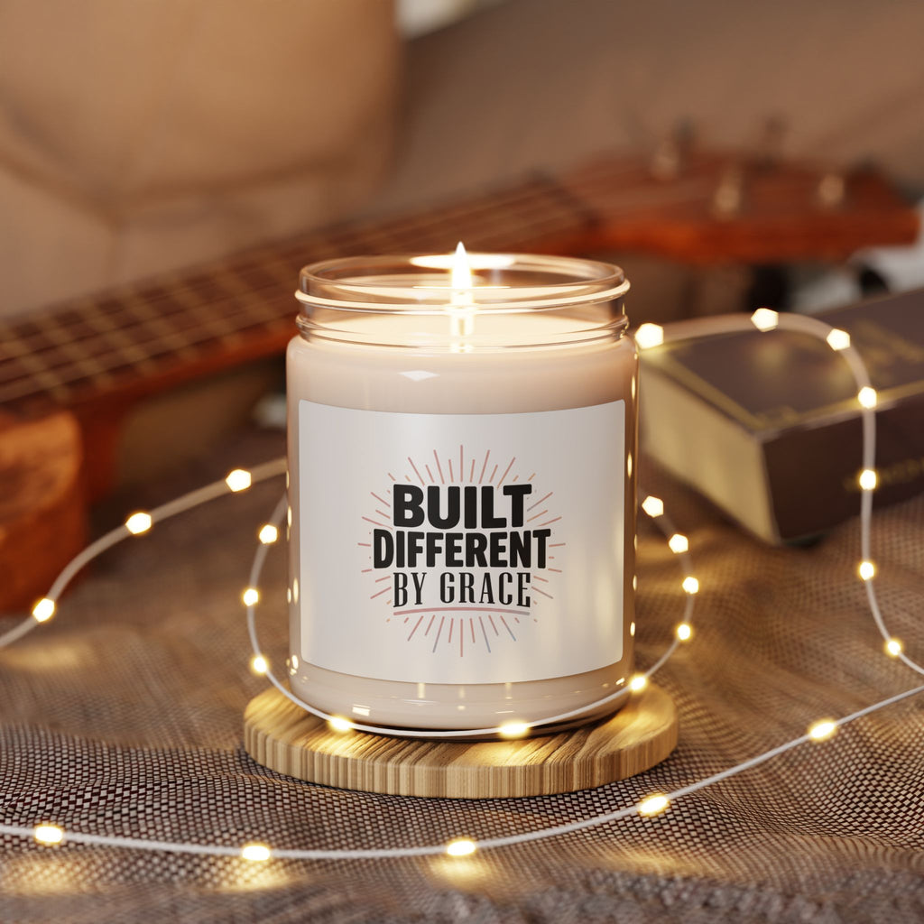 Built Different By Grace Candle | Christian Streetwear, Bold Type