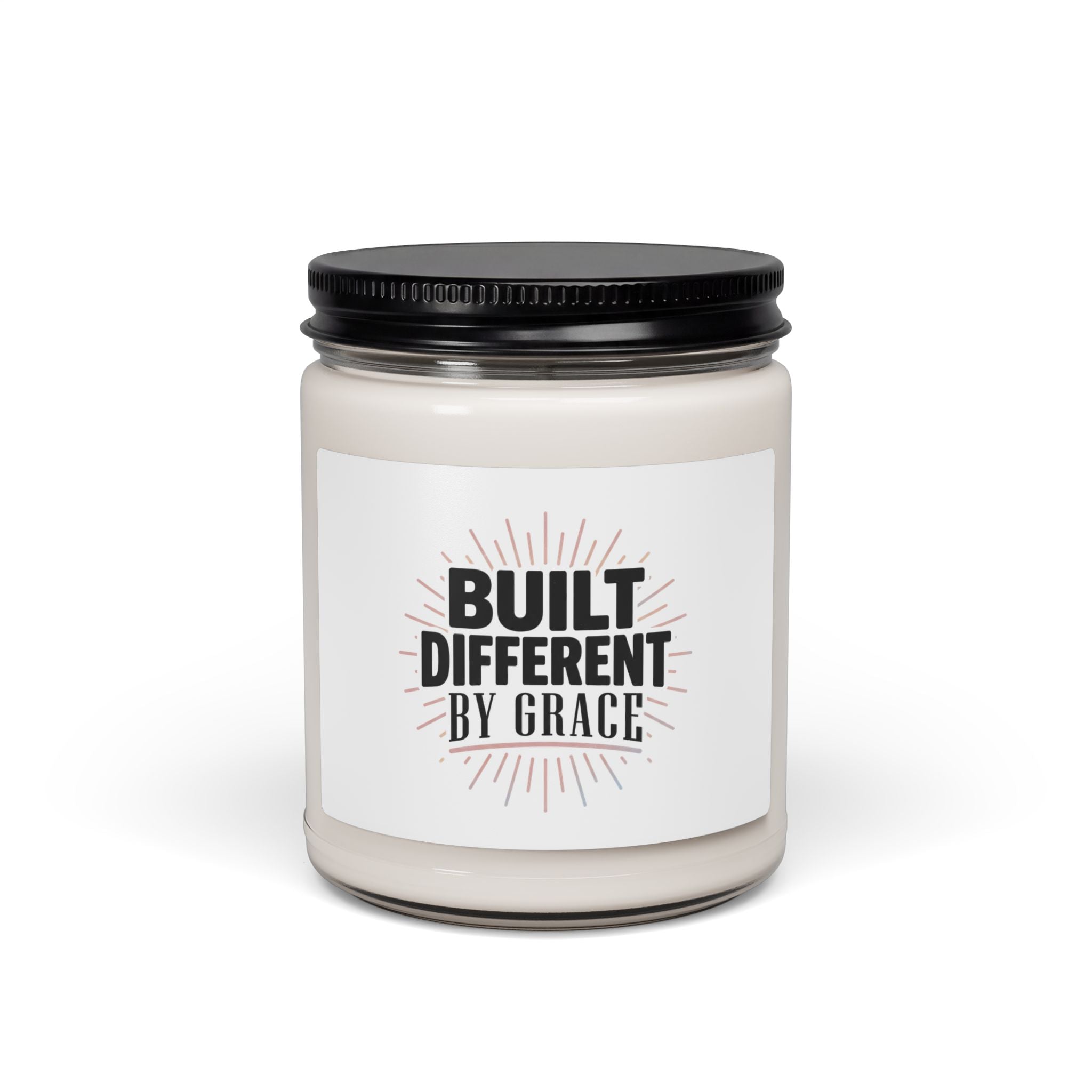 Built Different By Grace Candle | Christian Streetwear, Bold Type